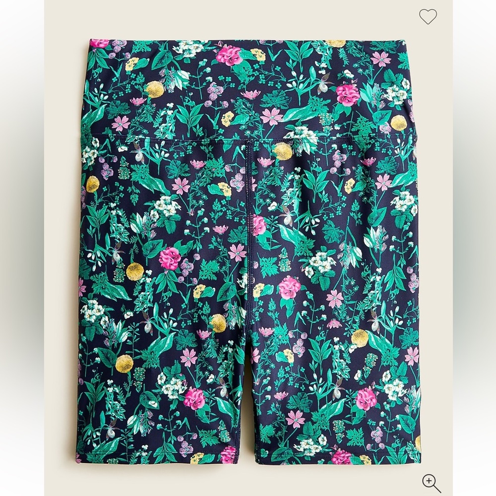 NWT J. Crew Navy Floral Swim Shorts with Green and Pink Print, S